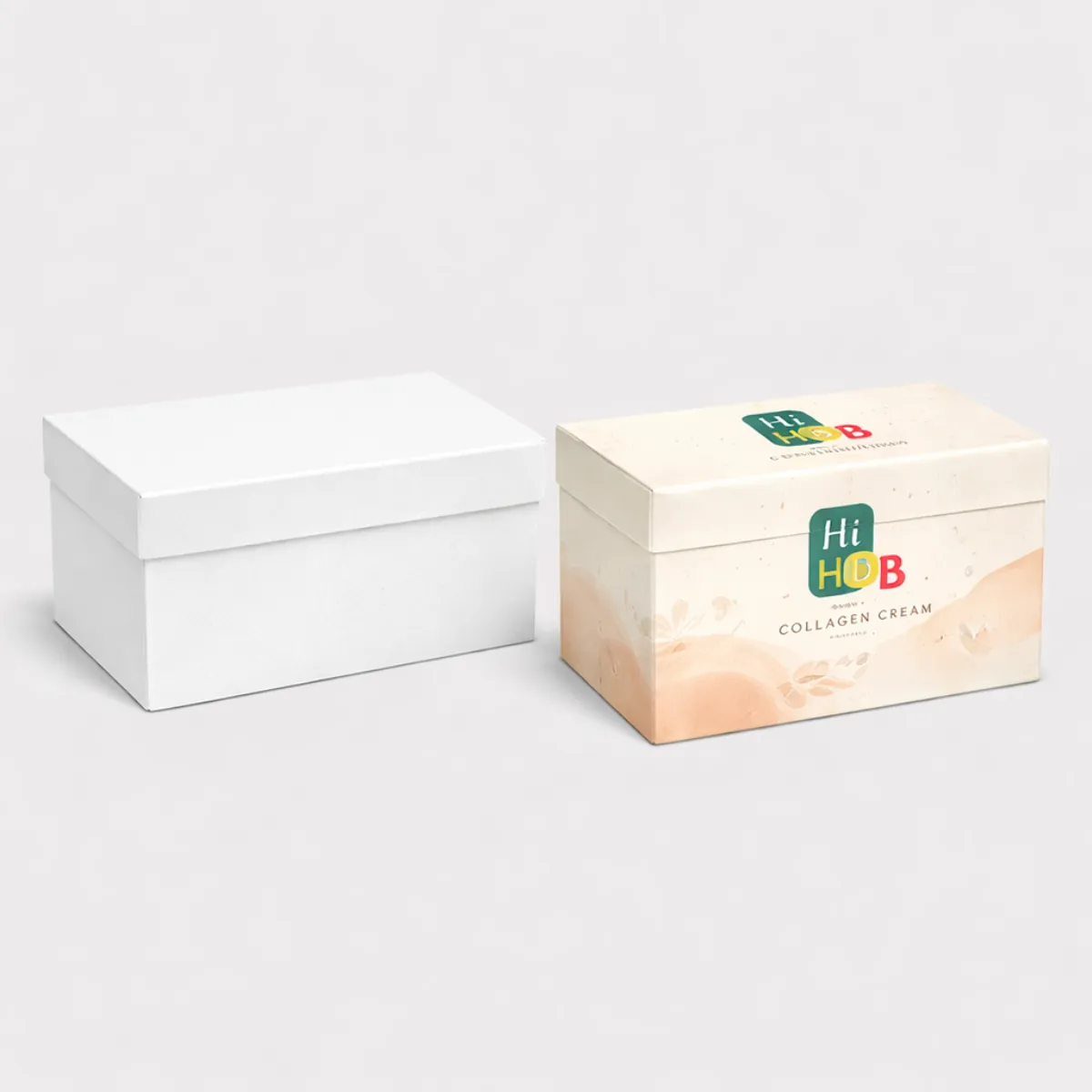 Bespoke custom collagen boxes featuring unique pink and white patterns designed for retail shelf appeal- class=